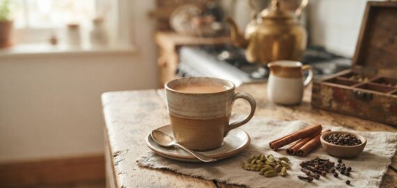Masala Chai with Whole Spices: Cardamom, Pepper, Clove and Cinnamon Masala Chai with Whole Spices: Cardamom, Pepper, Clove and Cinnamon
