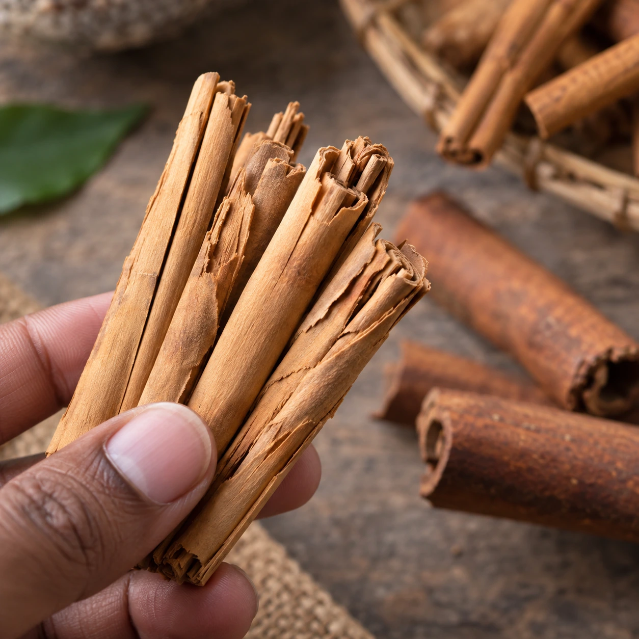 How to identify real cinnamon by checking thin layered cinnamon bark by hand